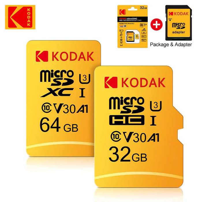 Карта памяти KODAK Micro SD, 32 ГБ, TF-карта 4K, класс 10