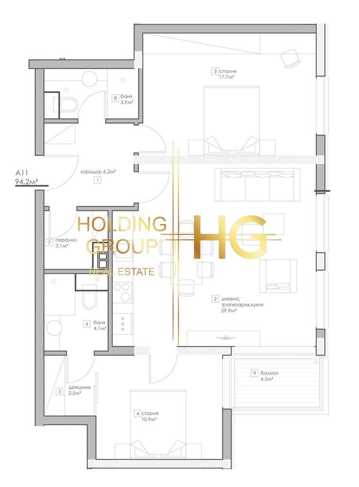 Продава се Тристаен апартамент в к.к. Св.Св. Константин и Елена - 109 кв.м за 2051 €/кв.м - Снимка #1