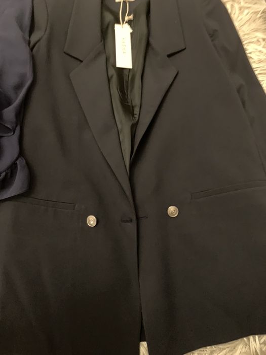 Sacou superb Kasha  (bleumarin) cu 2 nasturi metalivi