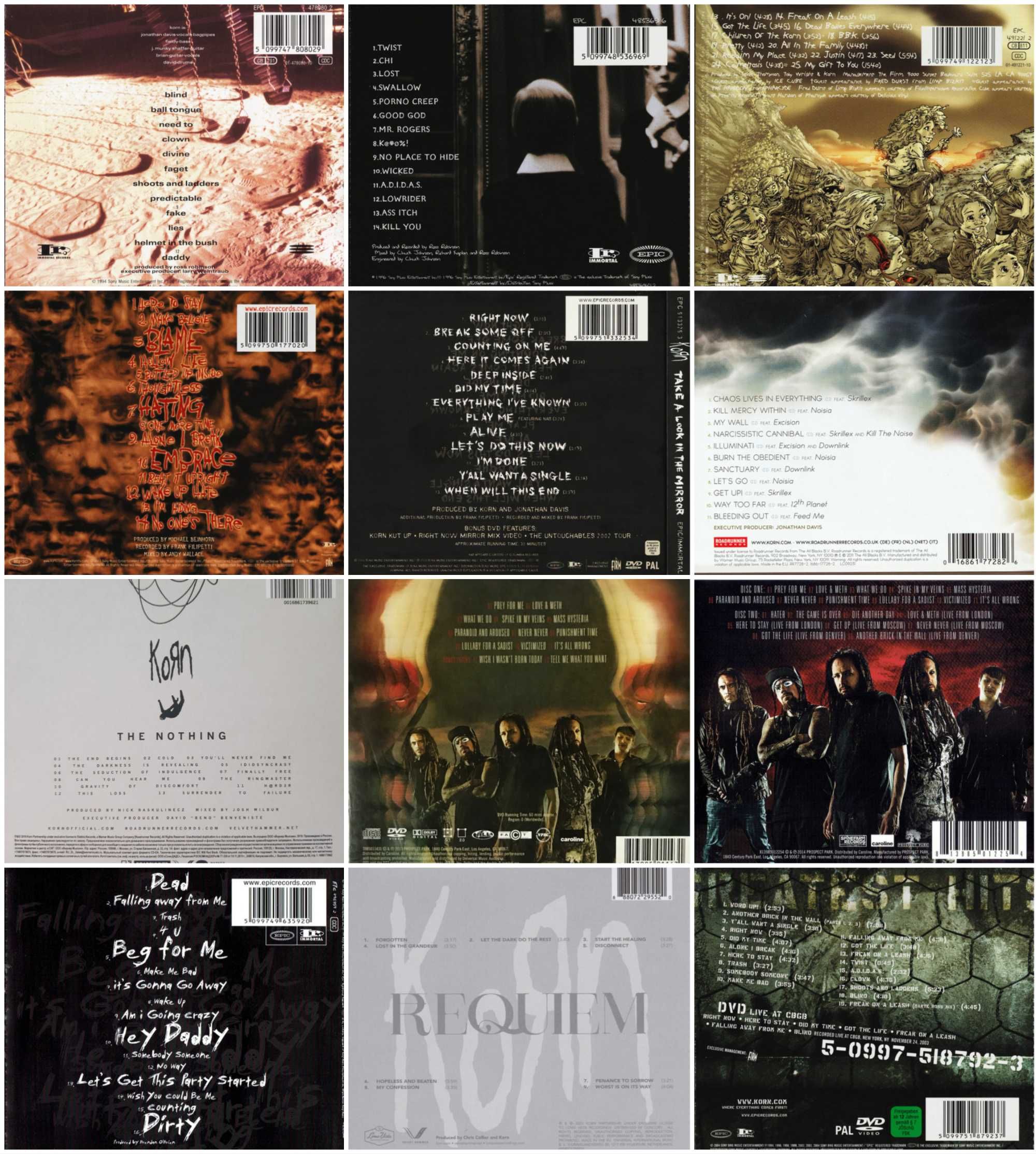 Korn - Colectie CD DVD Bluray