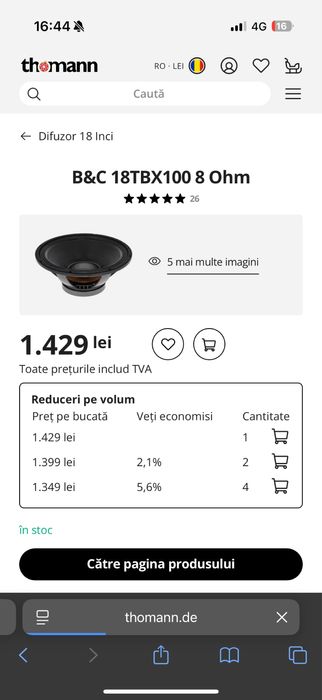 Difuzoare b&c  18tbx100 fx20