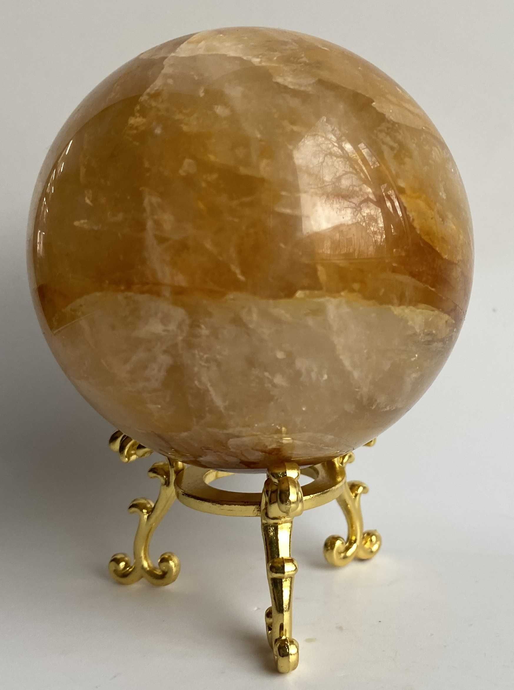 Cristale/Minerale-Cuart Hematoid Galben-sfera din piatra semipretioasa