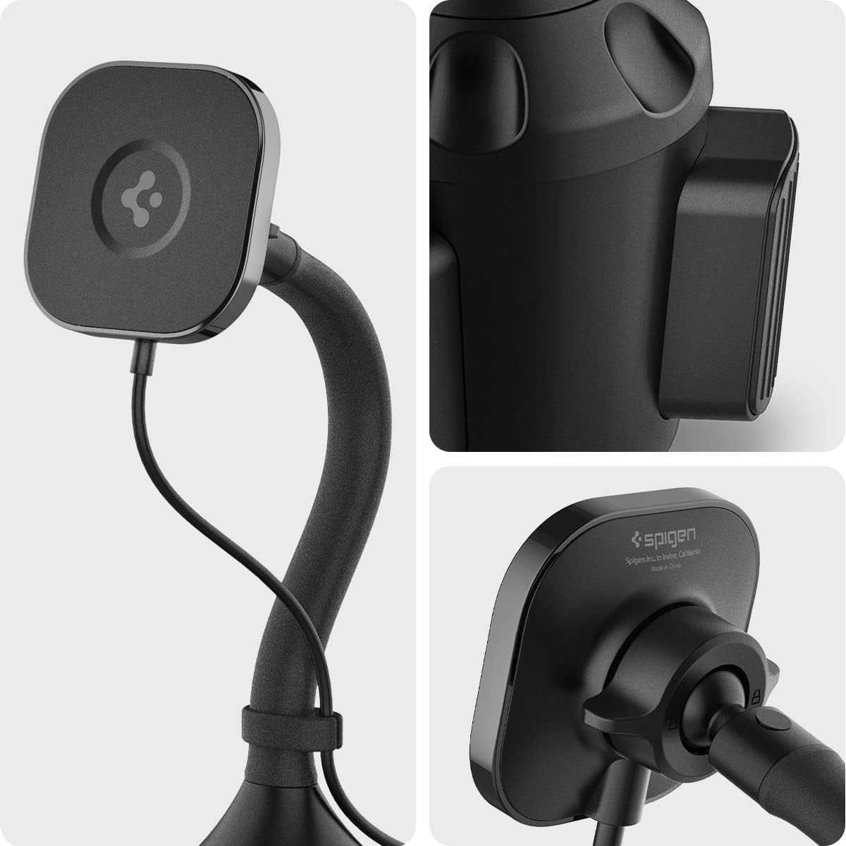 Spigen  безжично зарядно и стойка за кола  съвместимо с iPhone
