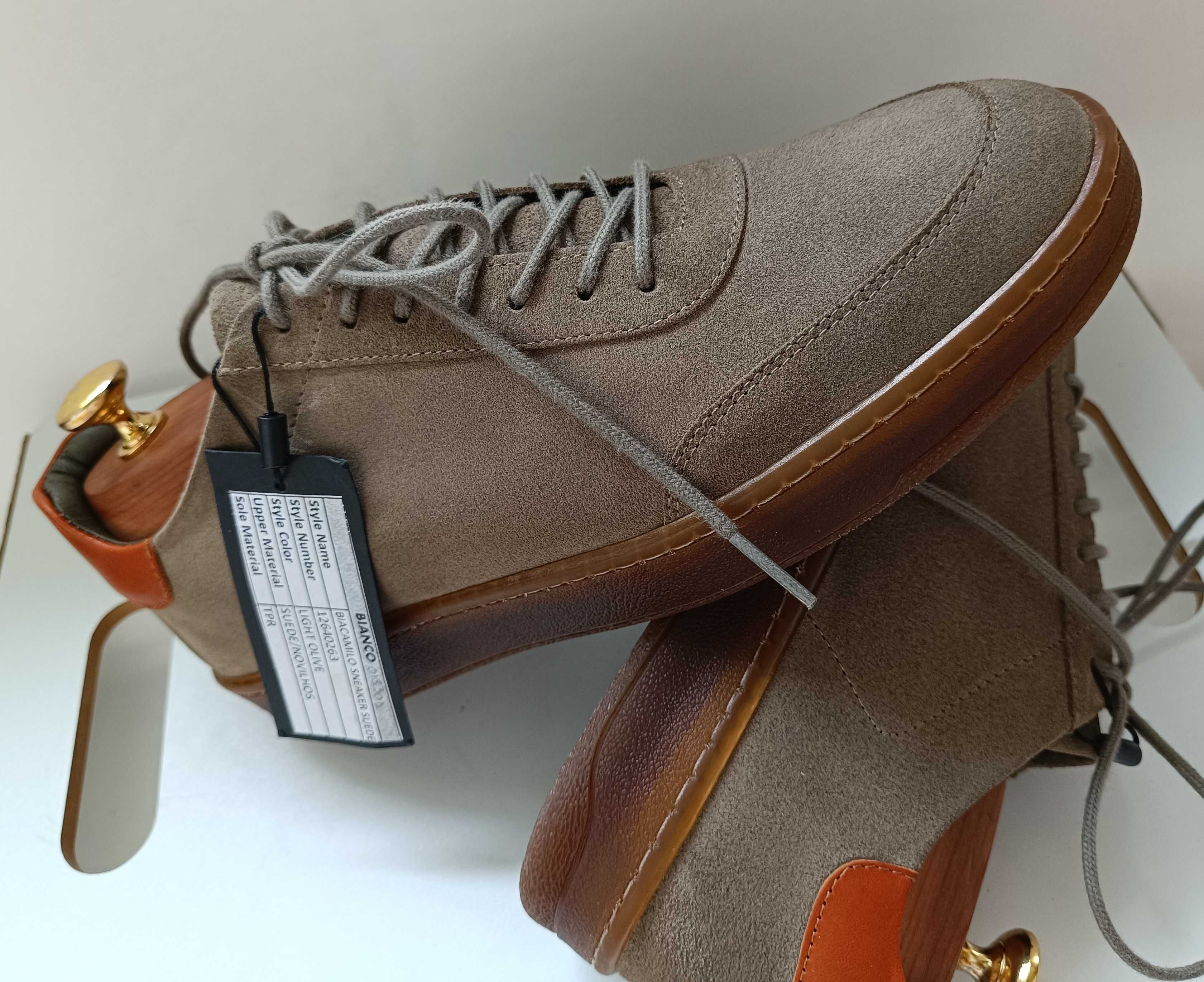 Pantofi sport casual 42 premium BIANCO NOI piele naturala moale