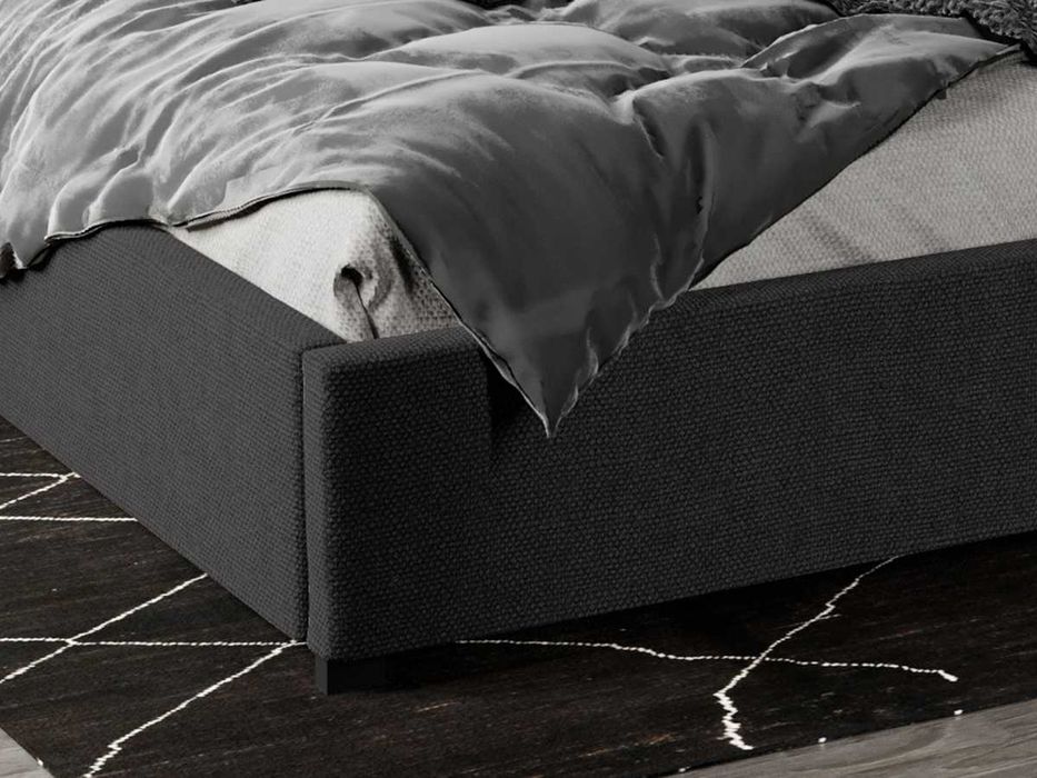 Pat Tapitat Galileo Negru Eden 21 somiera rabatabila + lada depozitare