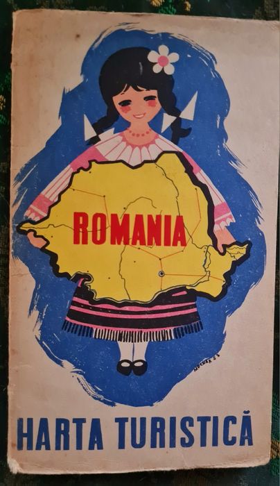 Harta turistica a  Romaniei R. P. R din anul 1958, oras Stalin