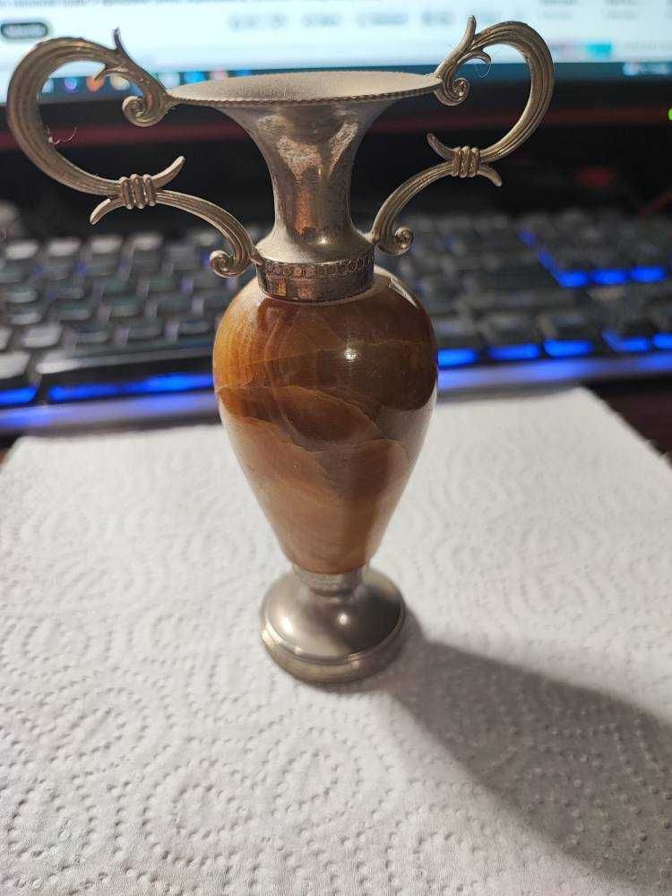 Mini vas vintage de onix maro