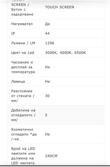 Led огледало за бадя