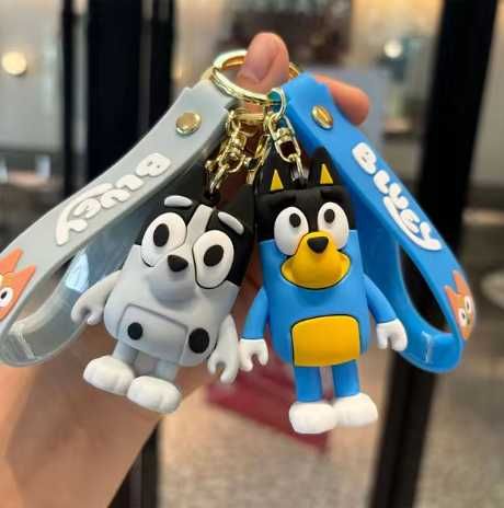 2Броя Фигурки Блуи и Бинго Комплект Ключодържател Блуи и Бинго Bluey