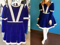 Rochie fetita 10-11 ani din catifea pentru ocazii speciale