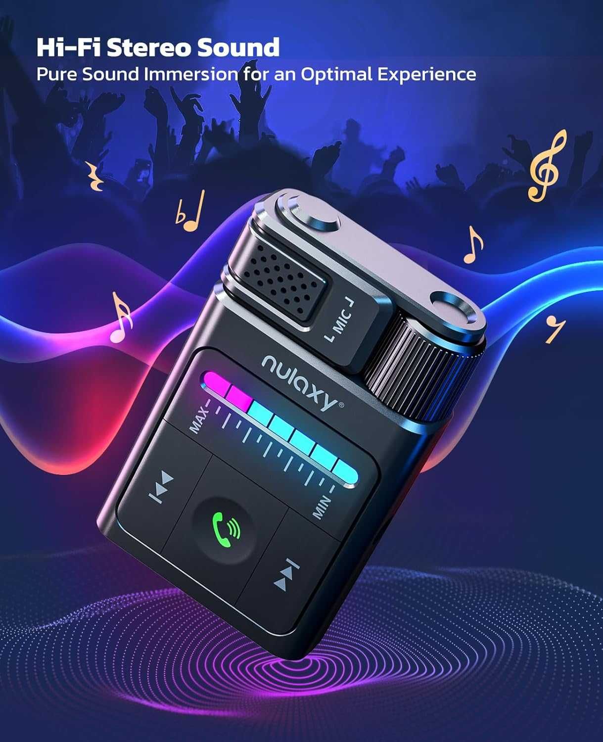 Nulaxy BR06 AUX-Bluetooth трансмитер за автомобил с 3.5мм аудио