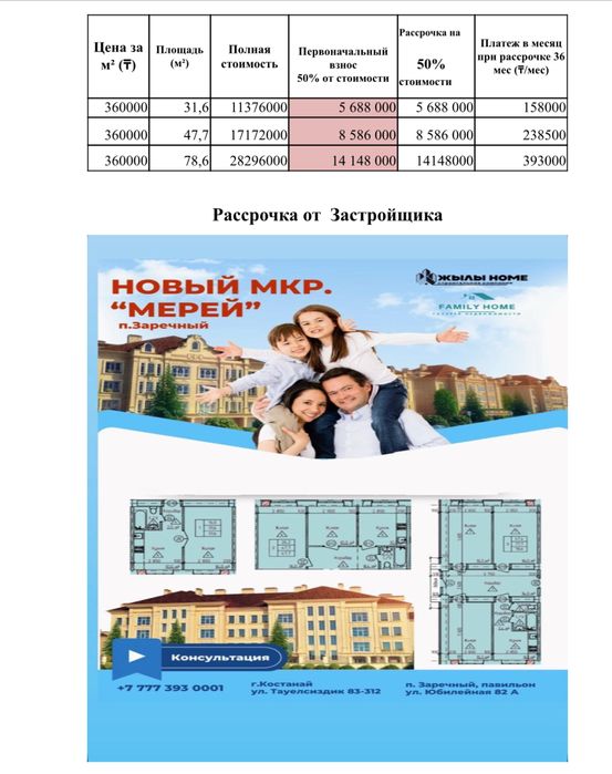 Заречный квартира в рассрочку