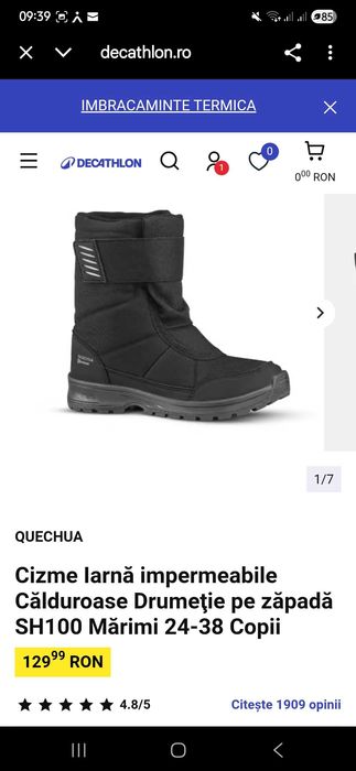 Cizme impermeabile Decathlon nr 25,o purtare