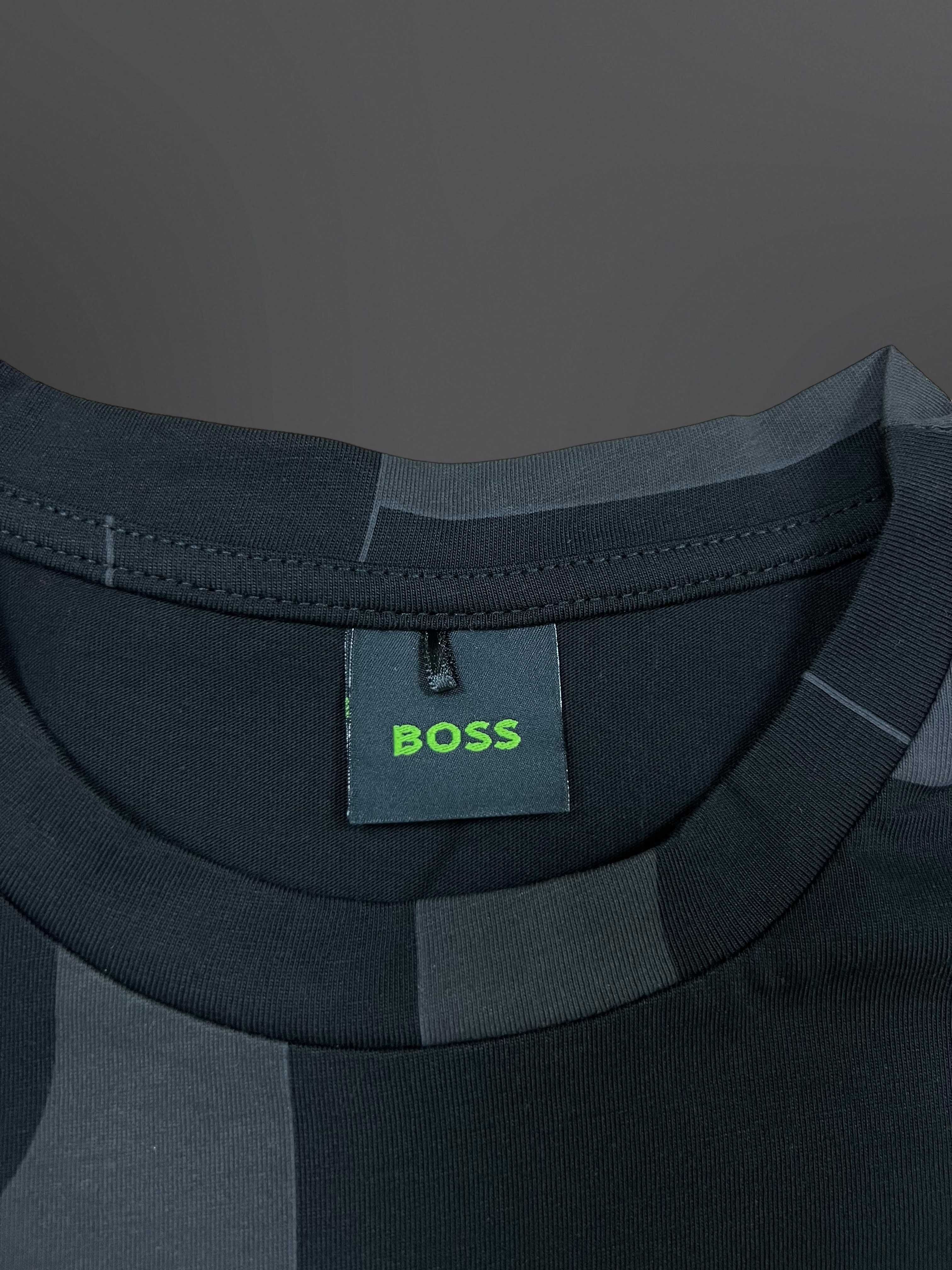 Hugo Boss Черна Тениска 3D НАШИВКА Allover Print - S M L XL XXL