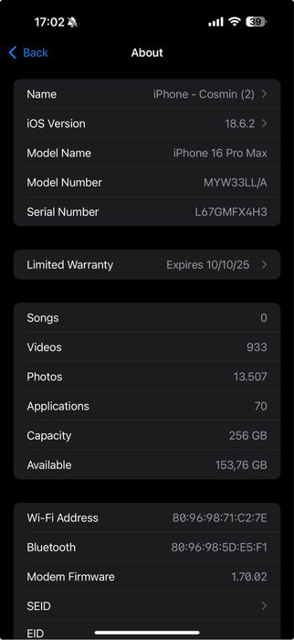 Iphone 16 PRO MAX 256GB