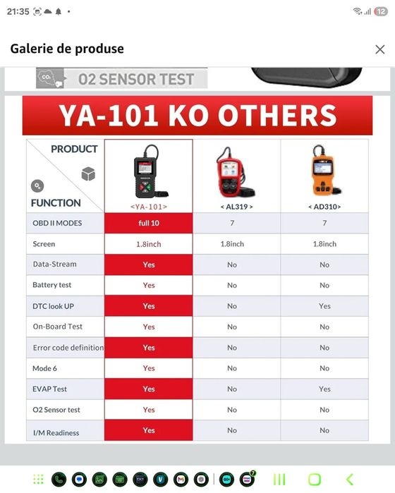 Scaner OBD2 KINGbolen, cititor de coduri, instrument de scanare DTC