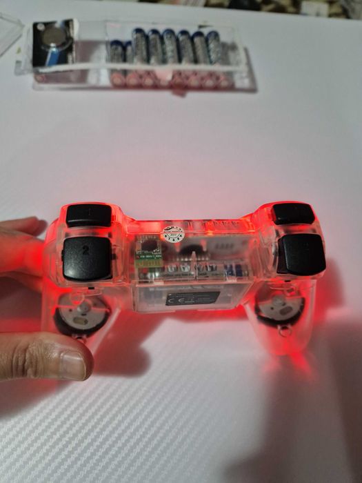 Controller wireless transparent LED – compatibil PS3, PS4, PC – ca nou