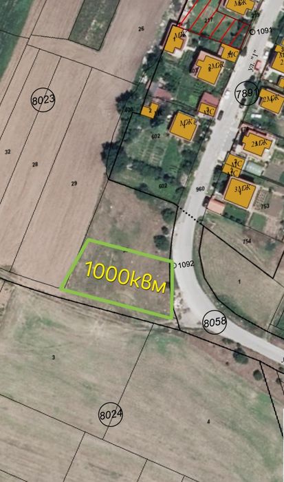 Парцел 1000квм Долни Богров