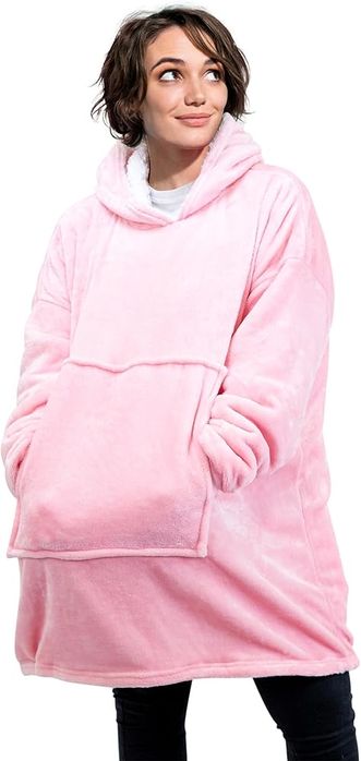 Плюшено одеяло с ръкави и качулка ХУДИ - Huggle Hoodie