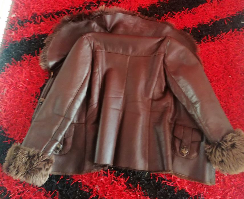 Cojoc jacheta Geaca piele și blană naturală 100%