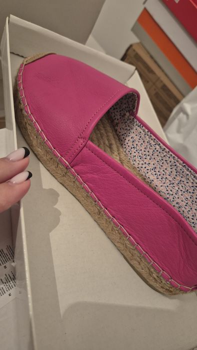 36н. цикламени дамски еспадрили Ест. кожа