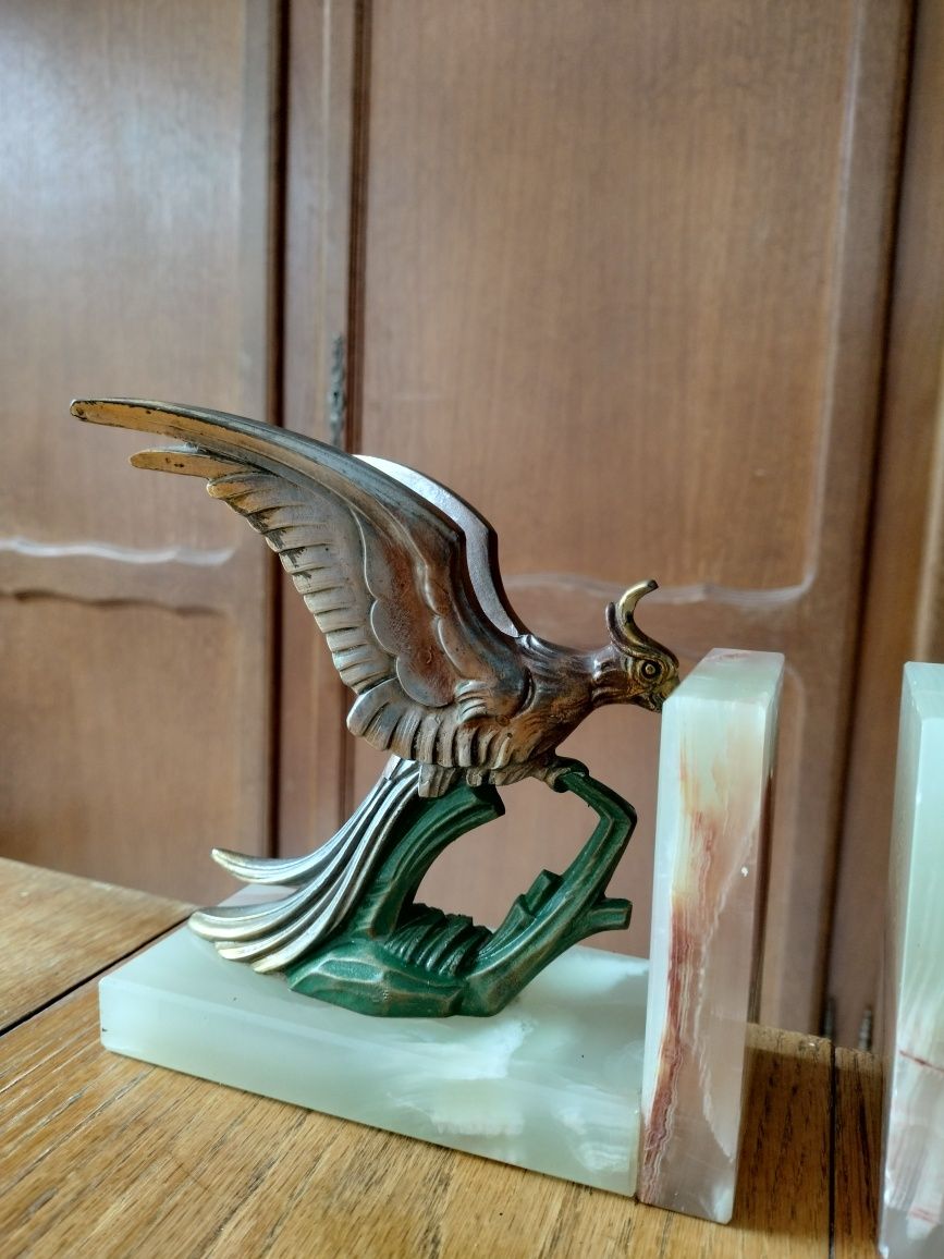 20th Century Art Deco Bookends  Parrot Birds