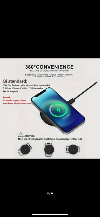 Incarcator Wireless iPhone 12,13,14,15,XR,XS,Samsung,Xiaomi