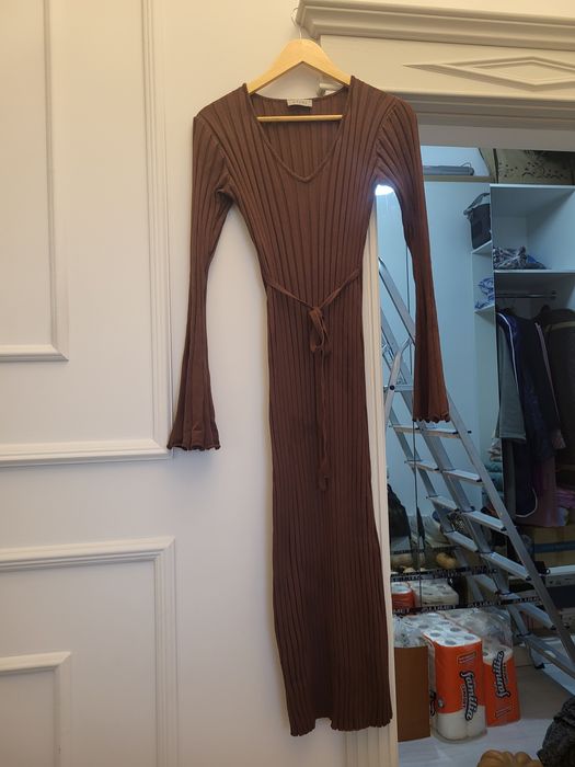 Женское платье рубашки лен