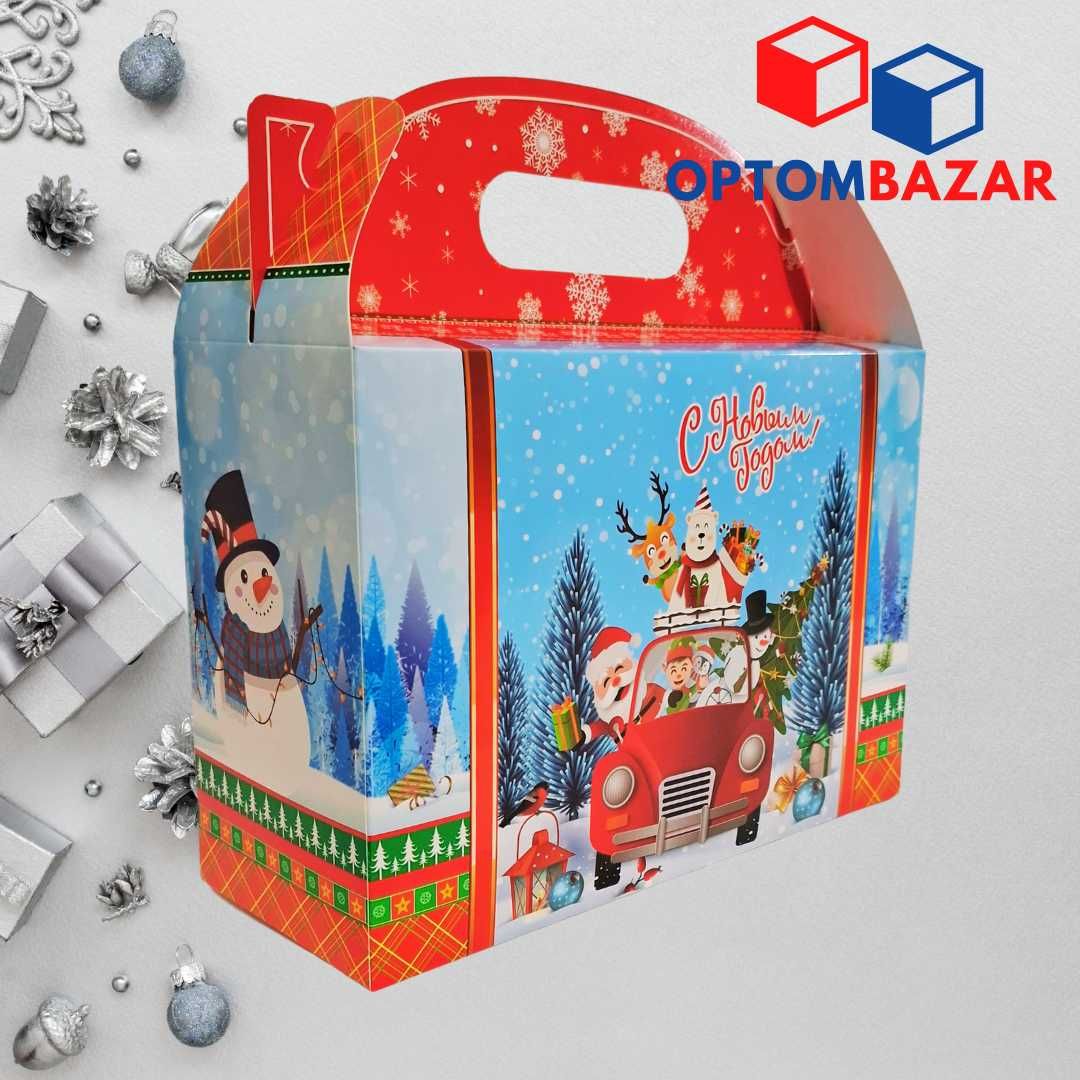 Yangi yil sovg'alari uchun oqlangan ko'k va oltin karobka!