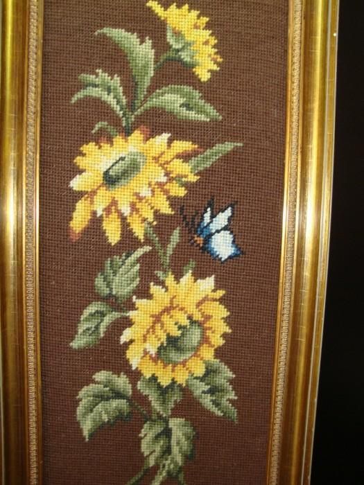 ARTA HAND MADE! Minunat goblen, motive florale,lucrat manual.