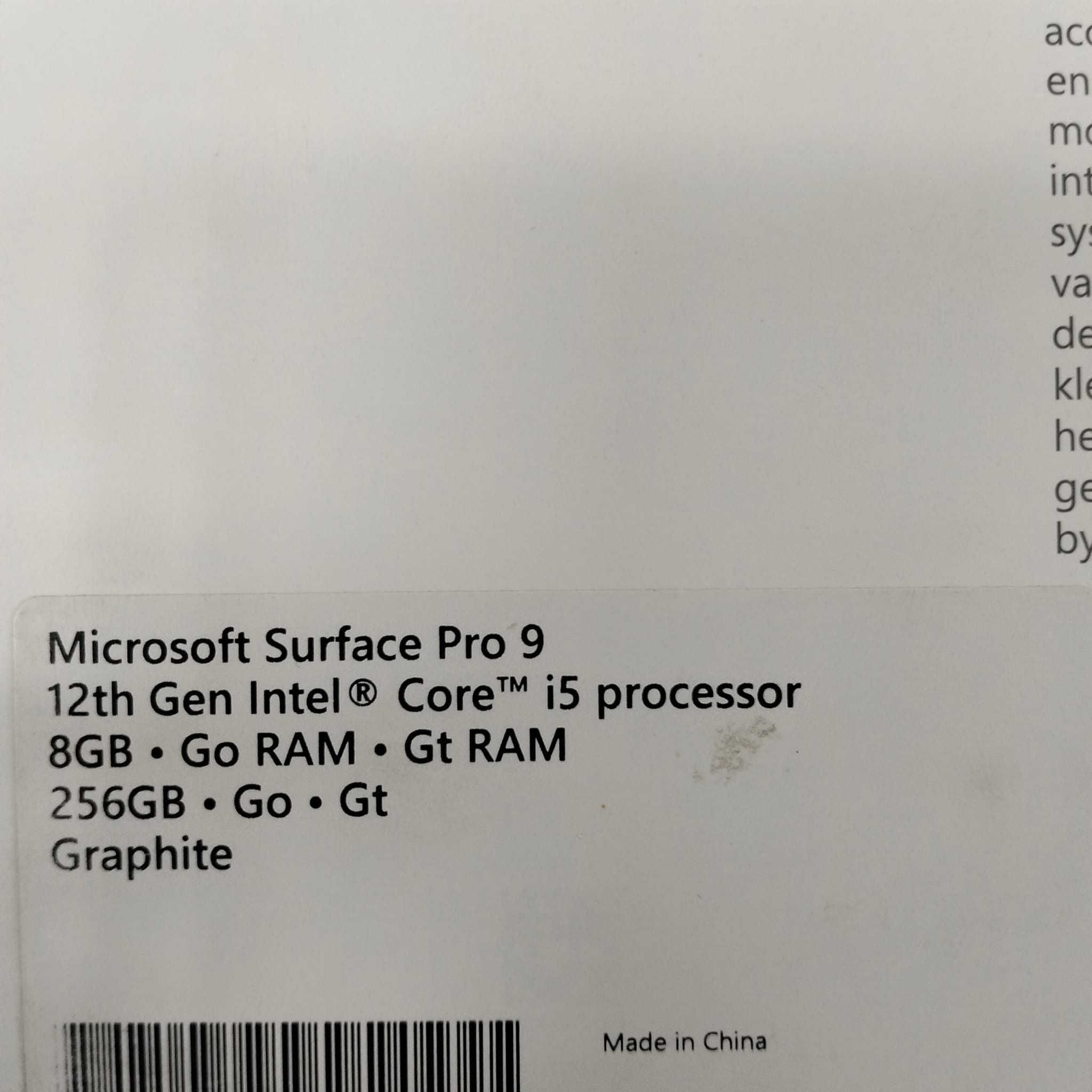 Tableta Microsoft Surface Pro 9 Windows 11, i5 gen 12 15gb 256gb 25258