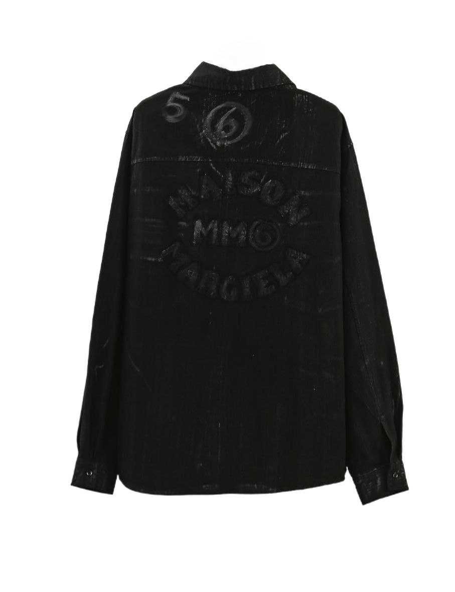 Мъжка Плътна Риза Maison Margiela тип ЯКе Oversized  Черна и Кремава
