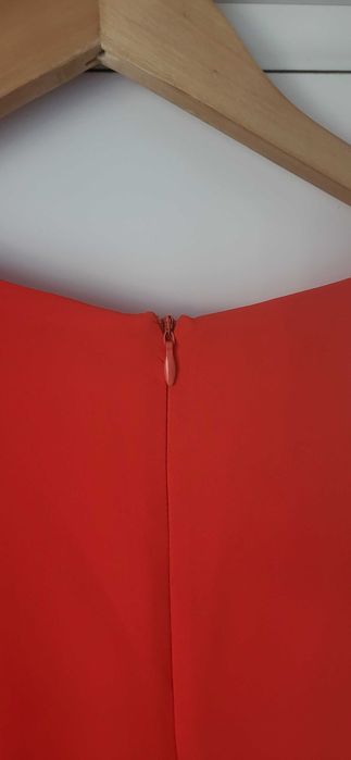 Rochie de ocazie rosie cu imprimeu multicolor, mar 38