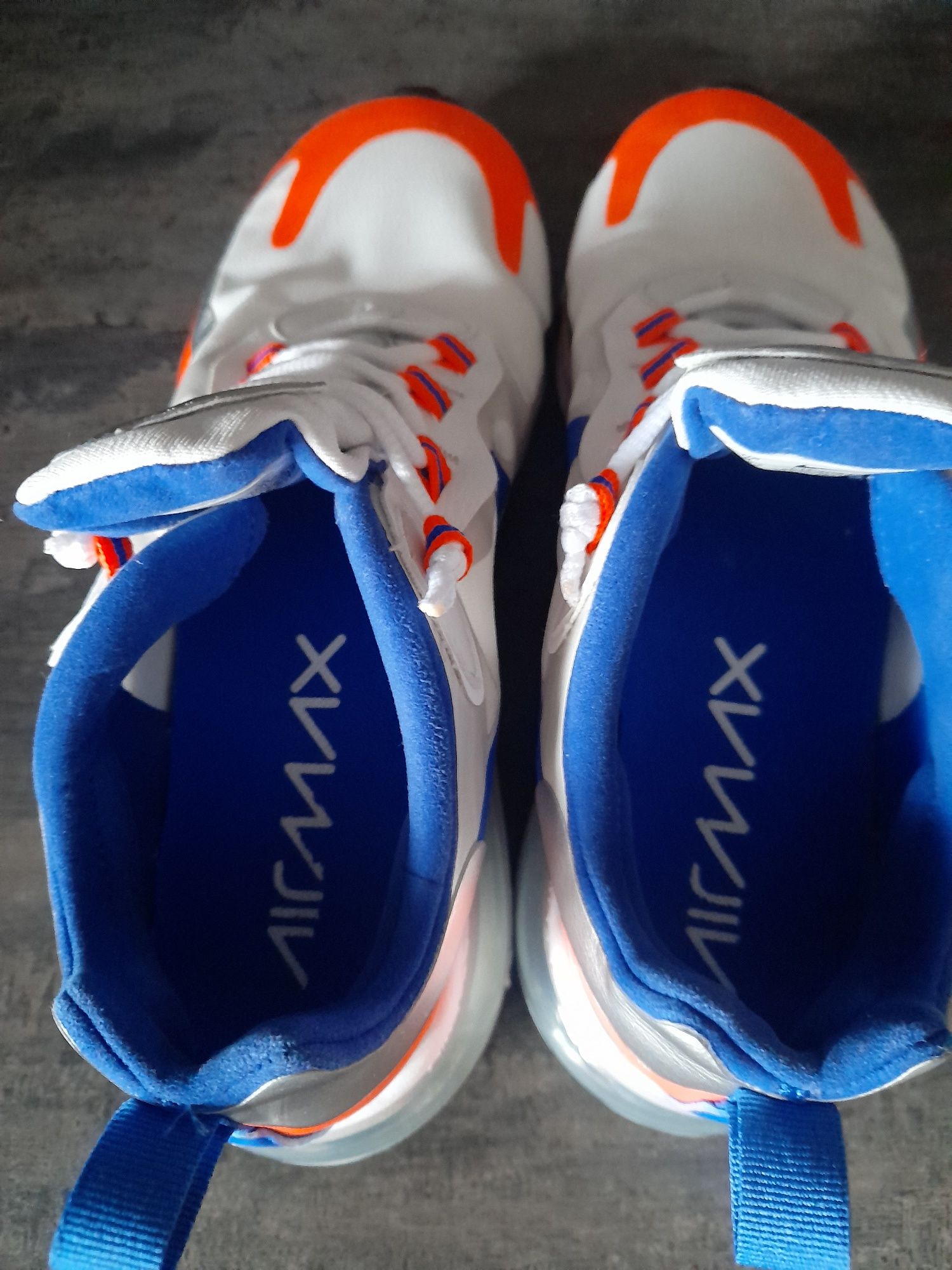 Дамски маратонки Nike Air Max 270 React Ladies Trainers - White/Blue/R