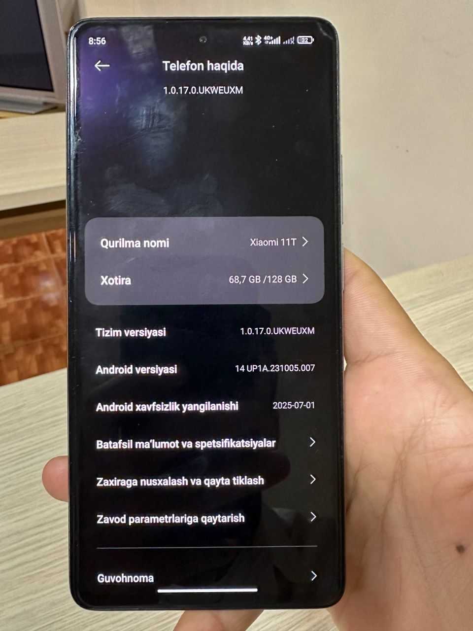 Xiaomi 11T 5G.  Ekran toza, batareya almashmagan. Karobka yoʻq