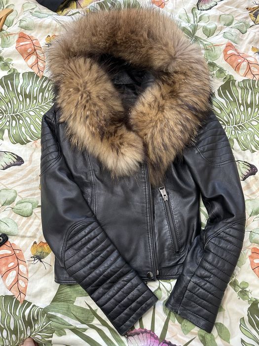 Кожено яке с яка естествена кожа