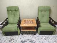 Кресло с диваном "в подарок шахмотный стол"