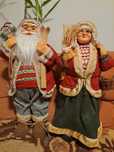 Set cuplu figurina decorativa Mos Craciun  Doamna Lady Craciun 60 cm