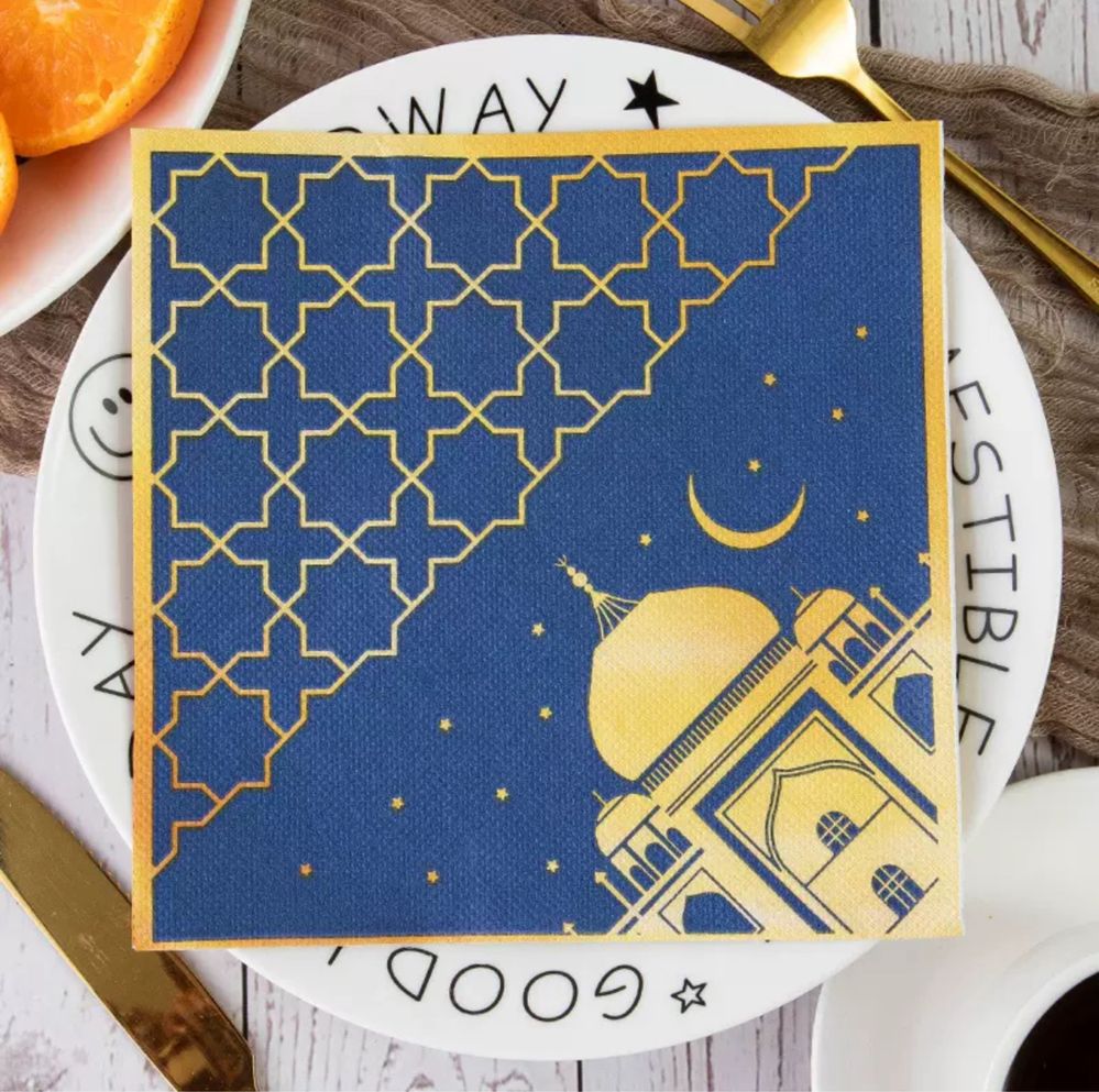 Рамазан Бумажные декоративные салфетки для сервировки праздничн стола