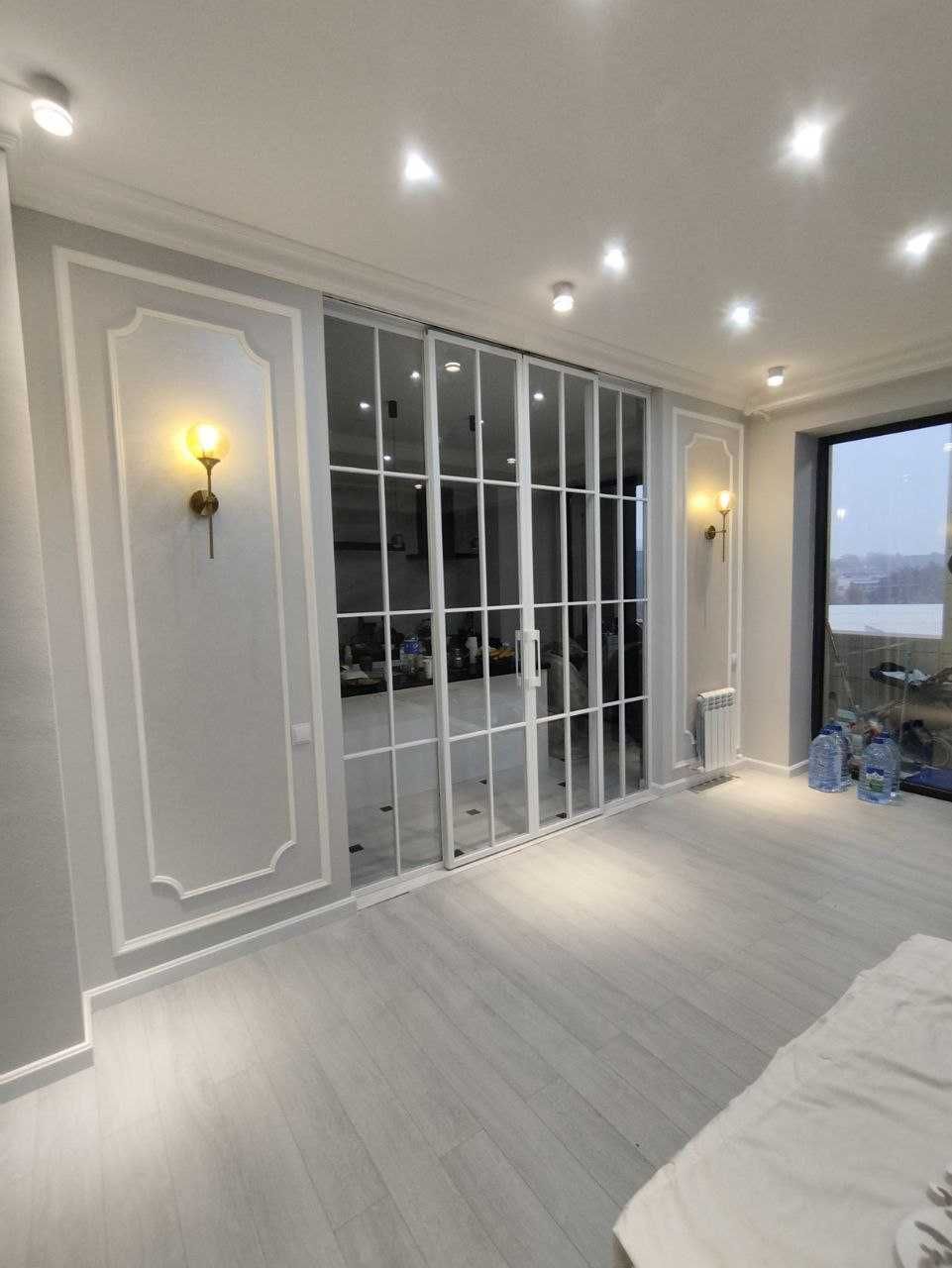 Стеклянные лофт перегородки и двери. Loft peregorodkalar va eshiklar.
