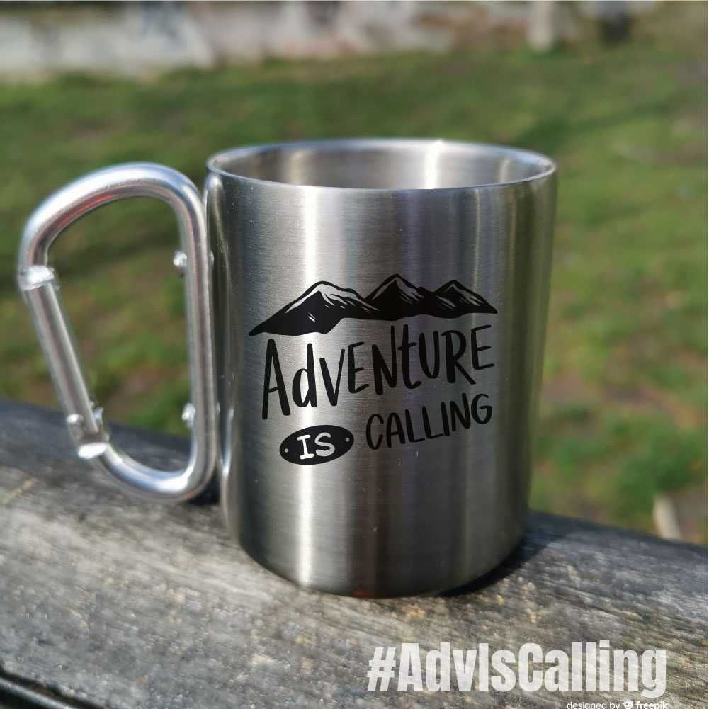 Cana Inox Cadou Personalizata Drumetie Copii – Adventure Is Calling