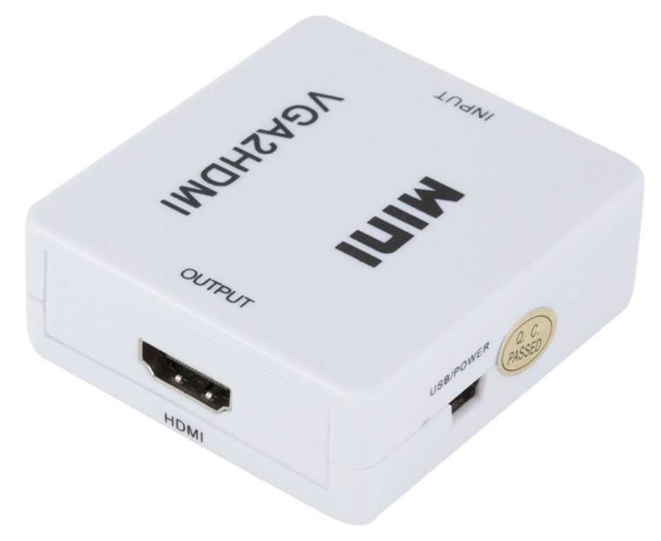 Adaptor de la VGA la HDMI, intr audio Jack 3.5mm, compatibil FULL HD