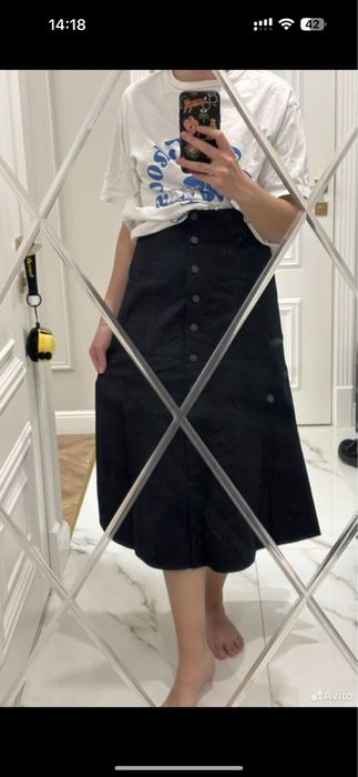 Юбка uniqlo, коричневая с этикеткой и черная, xs-s