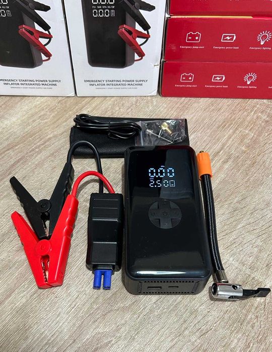 Starter auto baterie cu compresor portabil Power Bank