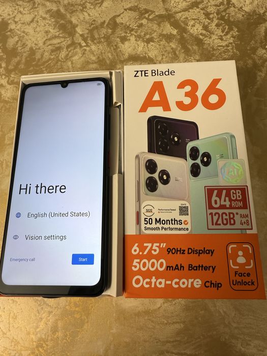 Продам сотовый телефон ZTE A36 абсолютно новый