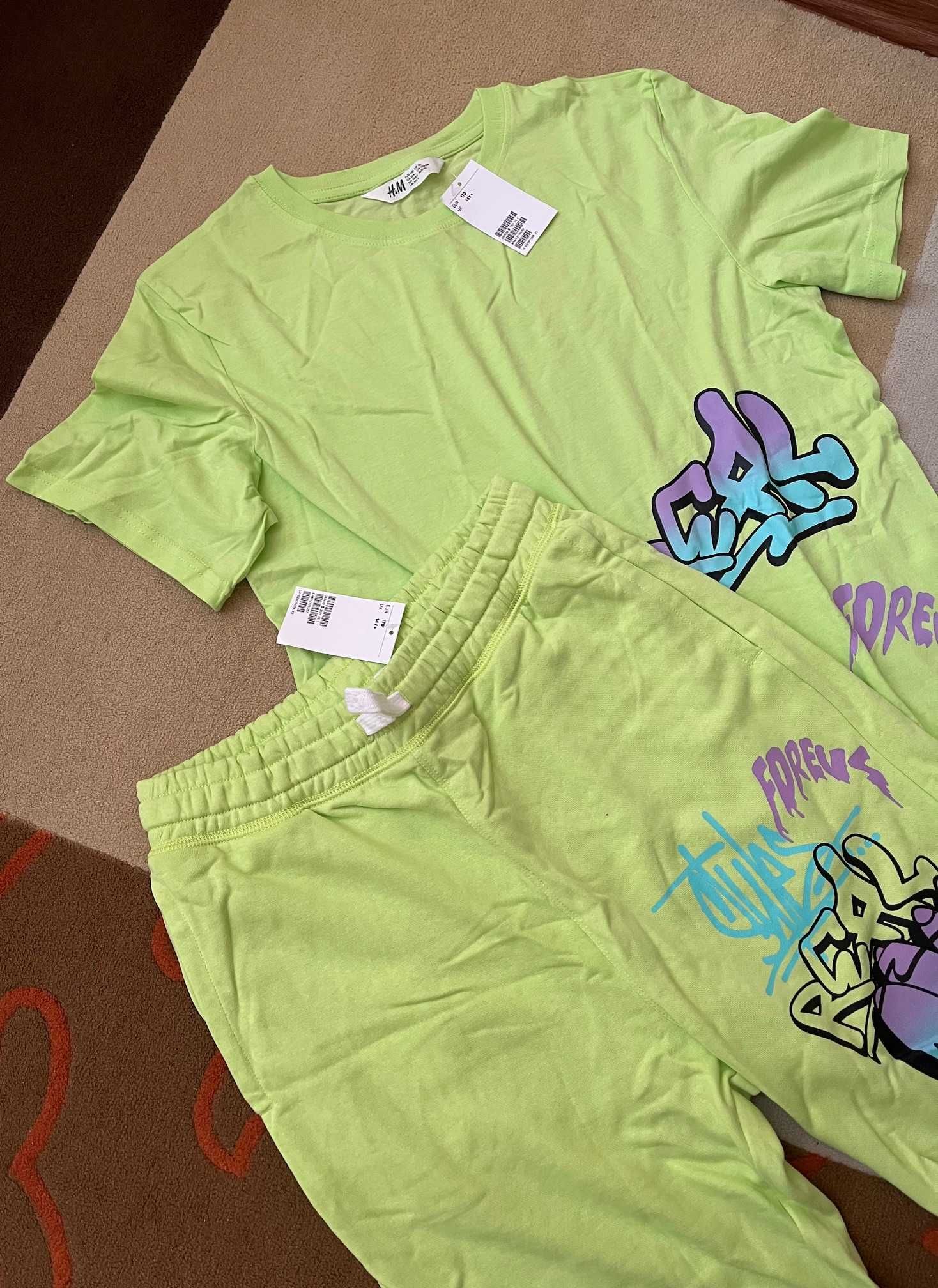 H&M комплект с къс ръкав за момче, тийн, размер 170, възраст 14+