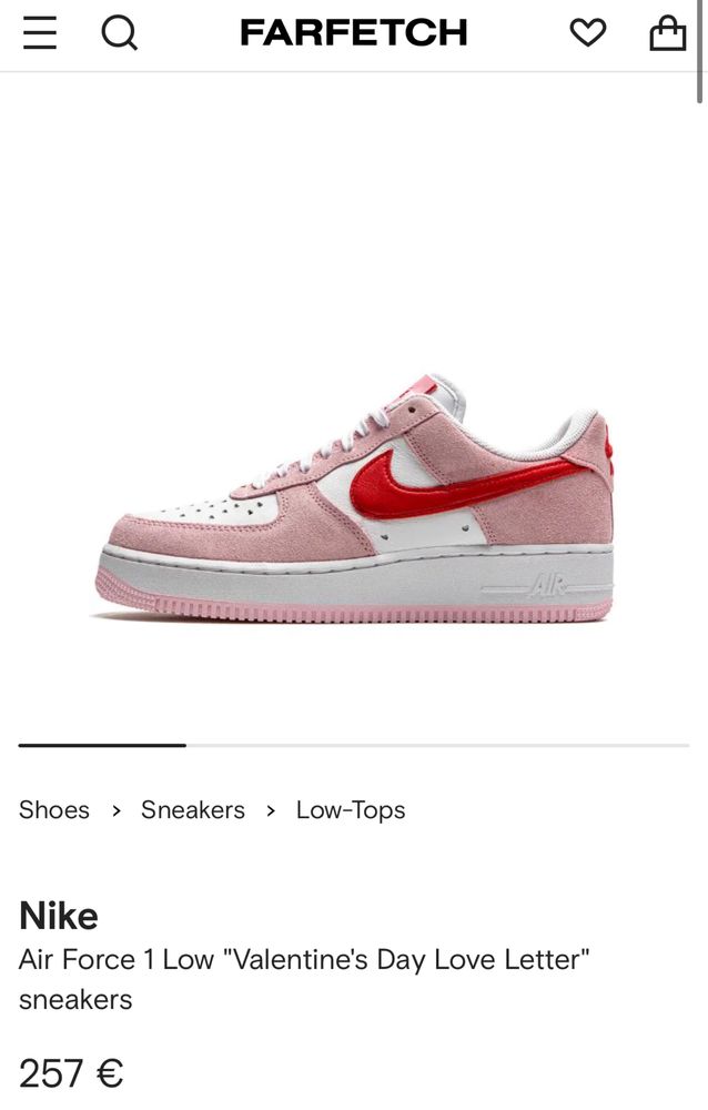 Vand Nike AirForce 1 Low "Valentine's Day Love Letter"