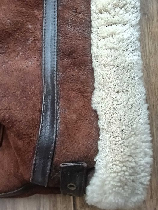 Пилотско Кожено Яке Кожух B3 100% Обърната Агнешка Кожа