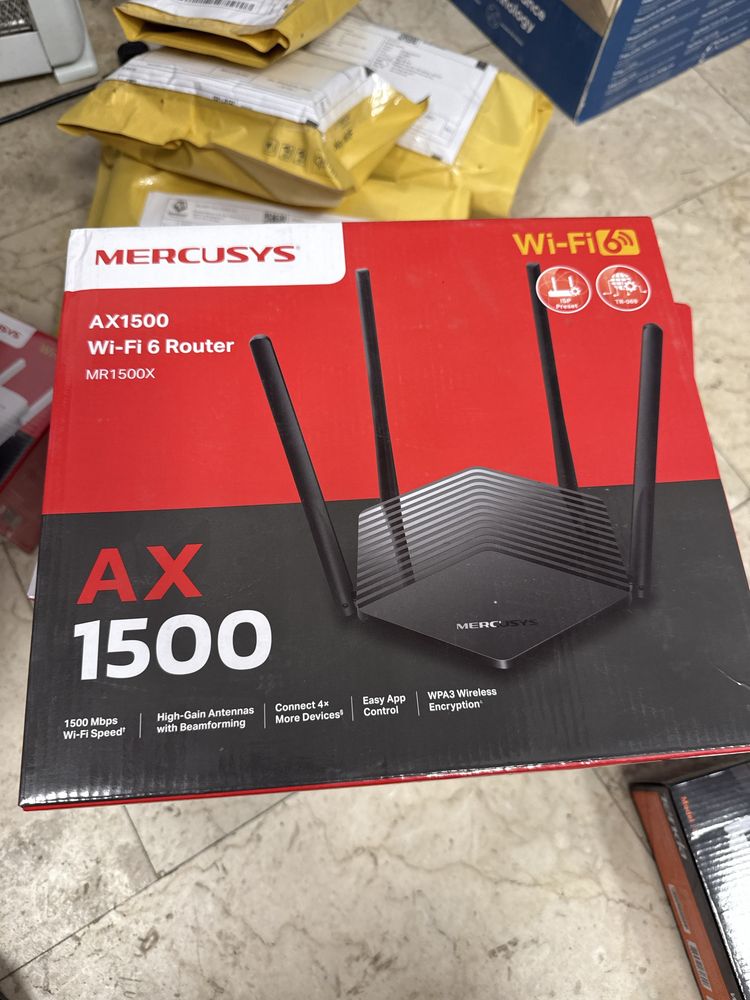 Router wireless gigabit Mercusys MR1500X 4antene wifi 6 ax1500 sigilat