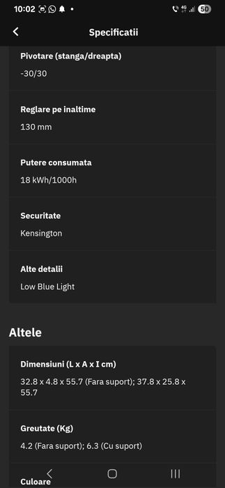 Se vinde monitor Aoc  in perfecta stare de funcționare fara defecte